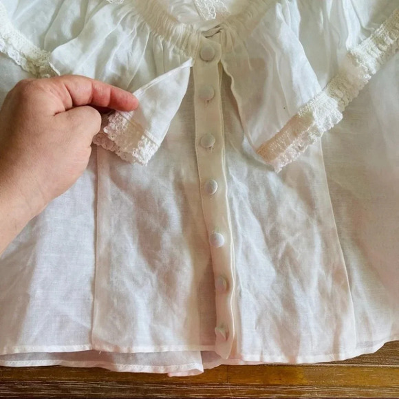 Anthropologie Divine Heritage Ruched Ruffle Blouse Size Small NWT $295 - Picture 4 of 16